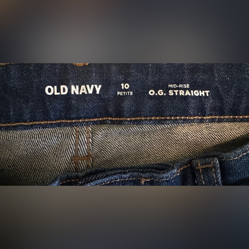 Old Navy Women's Dark Blue Mid-Rise OG Straight Ankle Jeans. Size 10P. NWOT - Picture 6 of 16
